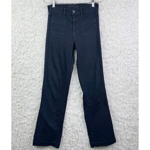 J Brand High Rise Bootcut Jeans Size 25 Navy Blue Patch Pocket Retro Boho Chic